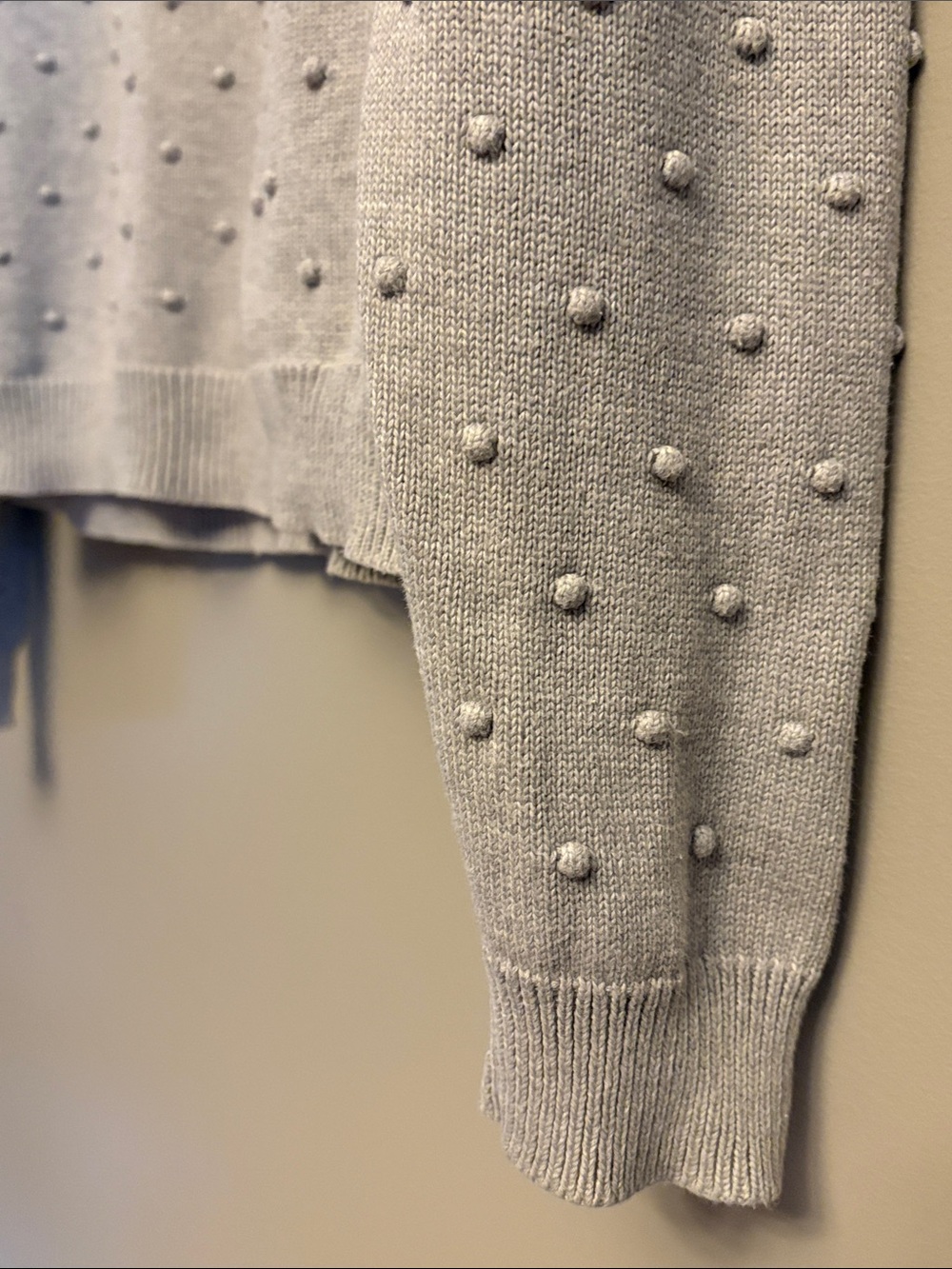 Lord & Taylor Light Gray Pom-Pom Crewneck Sweater - Picture 8 of 12